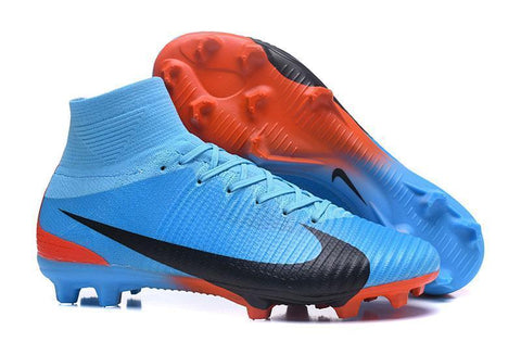 Image of Nike Mercurial Superfly V FG Soccer Cleats Blue Orange Black - KicksNatics