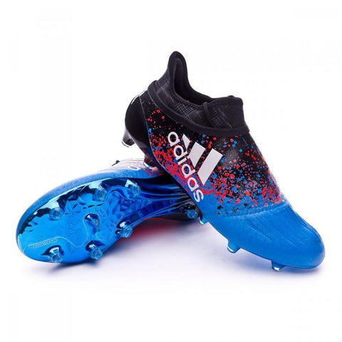 Image of Adidas X 16+ Purechaos FG/AG Soccer Cleats Blue Black - KicksNatics