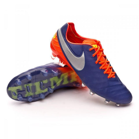 Image of Nike Tiempo Legend VI FG Soccer Cleats Deep Royal Blue Total Crimson - KicksNatics