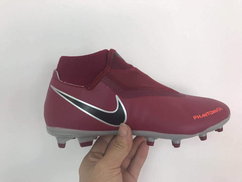 Image of Nike Phantom Vision Elite DF FG Soccer Cleats Maroon Silver Black - KicksNatics