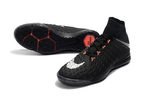 Image of Nike HypervenomX Proximo II DF IC HP30043 Black/Metallic Silver/Orange - KicksNatics