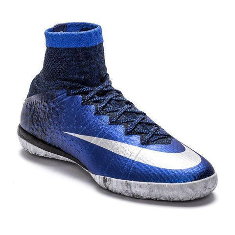 Image of Nike MercurialX Proximo CR7 IC Soccer Shoes Royal Blue Metallic Silver - KicksNatics