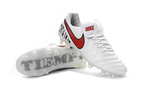 Image of Nike Tiempo Legend VI FG Soccer Cleats White Black Red - KicksNatics
