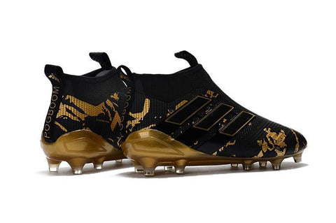 Image of Adidas ACE 17+ Purecontrol FG Paul Pogba Soccer Cleats Black MatteGold - KicksNatics