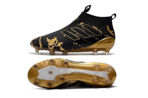 Image of Adidas ACE 17+ Purecontrol FG Paul Pogba Soccer Cleats Black MatteGold - KicksNatics