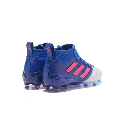 Image of Adidas ACE 17.1 Primeknit Soccer Cleats Blue White Pink - KicksNatics