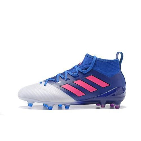 Image of Adidas ACE 17.1 Primeknit Soccer Cleats Blue White Pink - KicksNatics