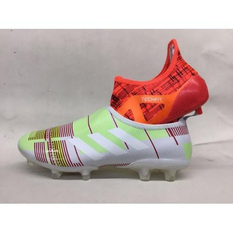 Image of Adidas Glitch Skin 17 FG Soccer Shoes Grass Green Orange Grey - KicksNatics