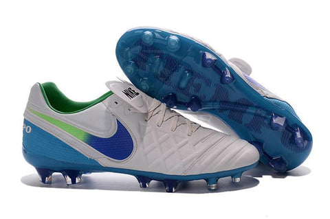Image of Nike Tiempo Legend VI FG Soccer Cleats White Blue Green - KicksNatics