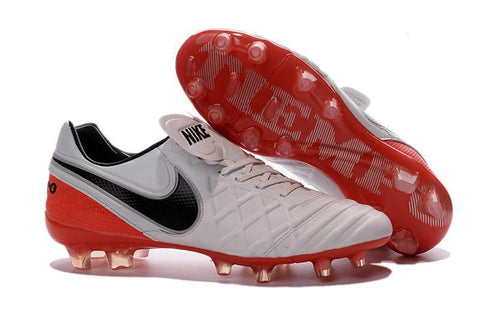 Image of Nike Tiempo Legend VI FG Soccer Cleats White Red Black - KicksNatics