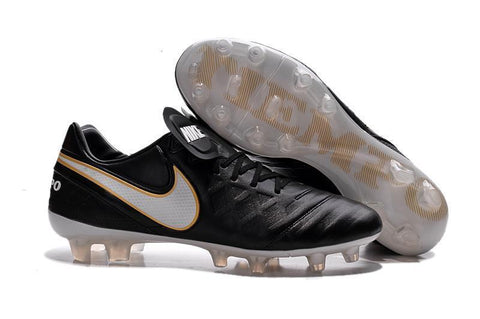 Image of Nike Tiempo Legend VI FG Soccer Cleats Black White Gold - KicksNatics