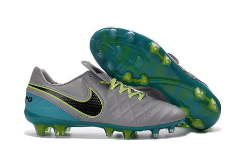 Image of Nike Tiempo Legend VI FG Soccer Cleats Grey Green Black - KicksNatics