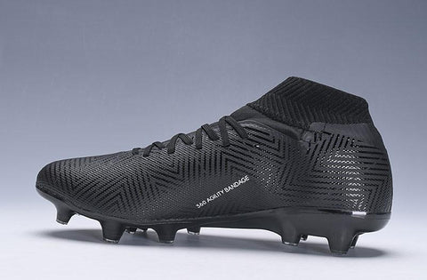 Image of ADIDAS NEMEZIZ MESSI 18+ FIRM GROUND CLEATS BLACK ALL BLACK - KicksNatics