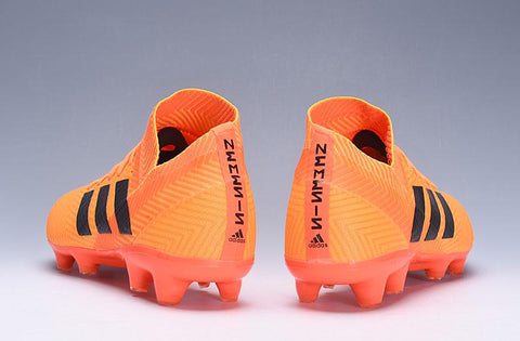 Image of ADIDAS NEMEZIZ MESSI 18+ FIRM GROUND CLEATS ORANGE BLACK - KicksNatics