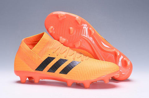 Image of ADIDAS NEMEZIZ MESSI 18+ FIRM GROUND CLEATS ORANGE BLACK - KicksNatics