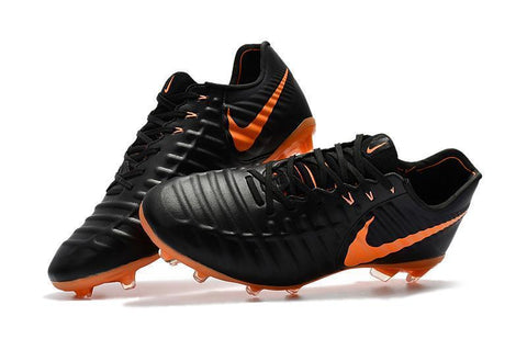 Image of Nike Tiempo Legend VII FG Soccer Cleats Black Orange - KicksNatics