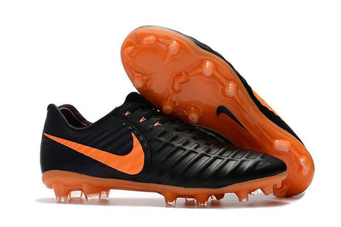 Image of Nike Tiempo Legend VII FG Soccer Cleats Black Orange - KicksNatics
