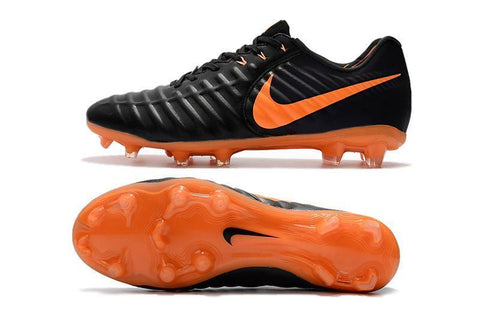 Image of Nike Tiempo Legend VII FG Soccer Cleats Black Orange - KicksNatics