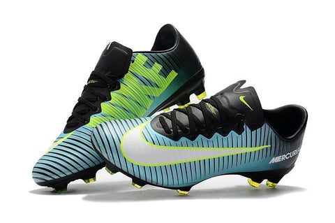 Image of Nike Mercurial Vapor XI FG Soccer Cleats Blue Black Green - KicksNatics