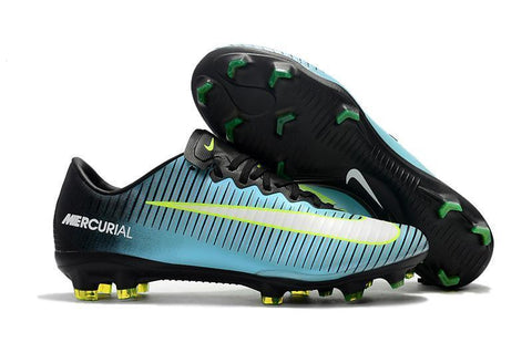 Image of Nike Mercurial Vapor XI FG Soccer Cleats Blue Black Green - KicksNatics