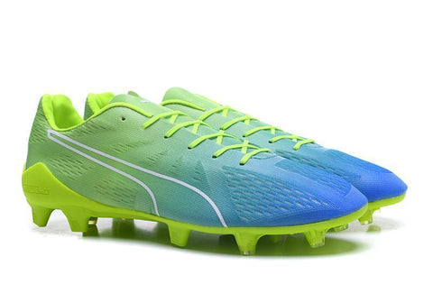 Image of PUMA evoSPEED Fresh 2.0 FG Soccer Cleats Green Yellow Blue