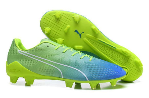 Image of PUMA evoSPEED Fresh 2.0 FG Soccer Cleats Green Yellow Blue