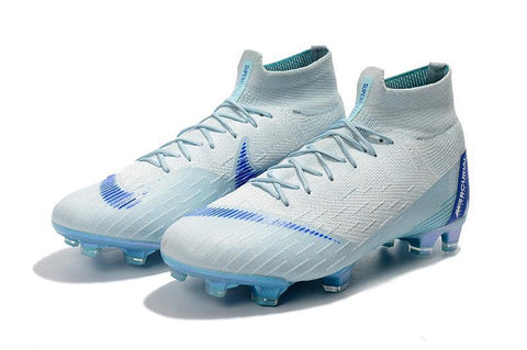 Image of Nike Mercurial Superfly VI 360 Elite FG Soccer Cleats White Blue - KicksNatics