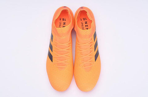 Image of ADIDAS NEMEZIZ MESSI 18+ FIRM GROUND CLEATS ORANGE BLACK - KicksNatics