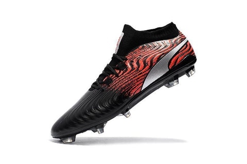Image of PUMA ONE 18.1 FG Soccer Cleats Black Red Silver