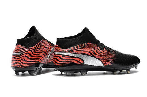 Image of PUMA ONE 18.1 FG Soccer Cleats Black Red Silver