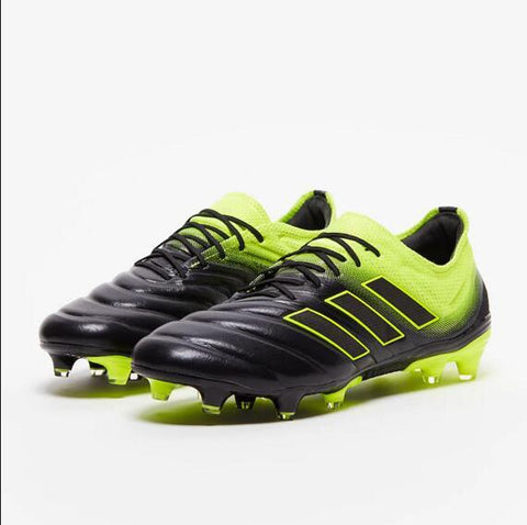 Image of Adidas Copa 19.1 FG Black Yellow Green - KicksNatics