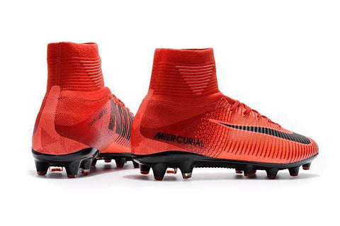 Image of Nike Mercurial Superfly V AG Soccer Cleats University Red Black - KicksNatics