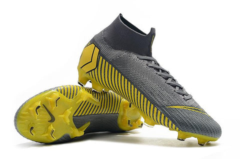Image of NIKE Mercurial Superfly VI 360 Elite FG Yellow Stripe Grey - KicksNatics