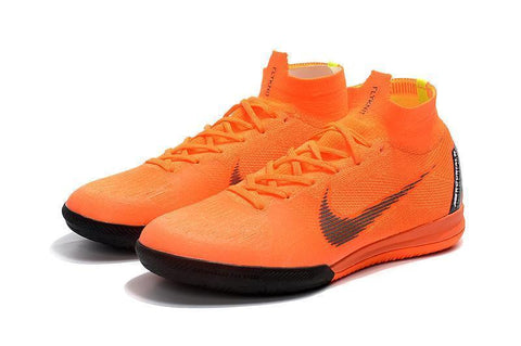 Image of Nike MercurialX Superfly VI Elite IC Soccer Cleats Total Orange Black - KicksNatics
