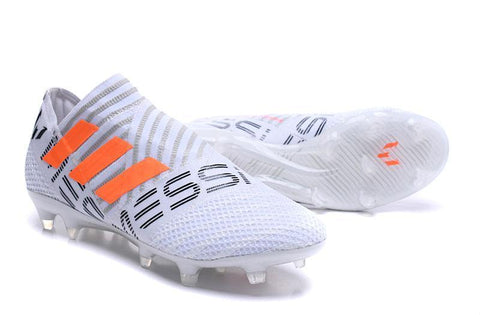 Image of Adidas Nemeziz Messi 17+ 360 Agility FG Soccer Boots White Orange Grey - KicksNatics