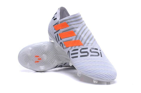 Image of Adidas Nemeziz Messi 17+ 360 Agility FG Soccer Boots White Orange Grey - KicksNatics