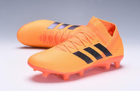 Image of ADIDAS NEMEZIZ MESSI 18+ FIRM GROUND CLEATS ORANGE BLACK - KicksNatics