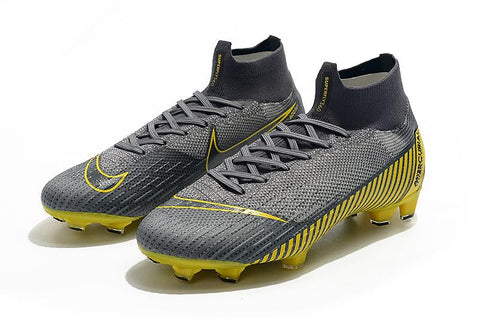 Image of NIKE Mercurial Superfly VI 360 Elite FG Yellow Stripe Grey - KicksNatics