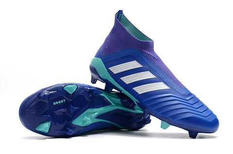 Image of Adidas Predator 18+ FG Soccer Cleats Royal Blue Purple White - KicksNatics