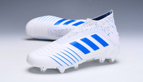 Image of Adidas Predator 19.1 FG White Blue no Lace - KicksNatics