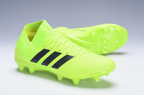 Image of ADIDAS NEMEZIZ MESSI 18+ FIRM GROUND CLEATS GREEN BLACK - KicksNatics