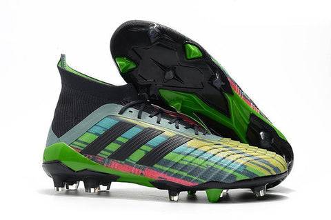 Image of Adidas Predator 18.1 FG Soccer Cleats Black Green Blue Yellow Colorful - KicksNatics