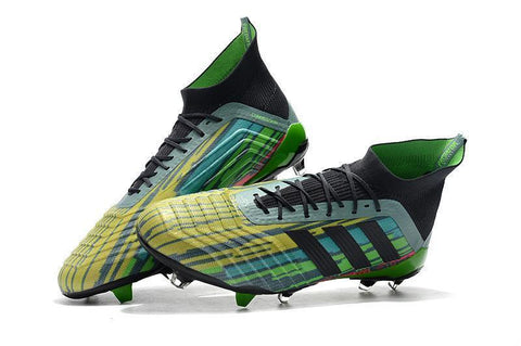 Image of Adidas Predator 18.1 FG Soccer Cleats Black Green Blue Yellow Colorful - KicksNatics