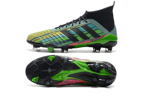 Image of Adidas Predator 18.1 FG Soccer Cleats Black Green Blue Yellow Colorful - KicksNatics