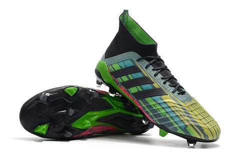 Image of Adidas Predator 18.1 FG Soccer Cleats Black Green Blue Yellow Colorful - KicksNatics