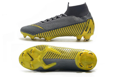Image of NIKE Mercurial Superfly VI 360 Elite FG Yellow Stripe Grey - KicksNatics