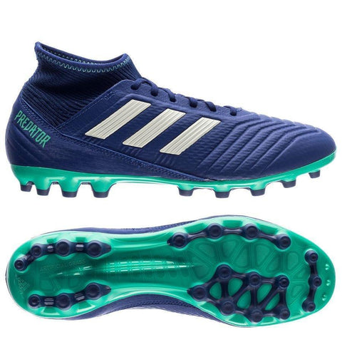 Image of Adidas Predator 18.3 AG/FG Soccer Cleats Royal Blue White Green - KicksNatics