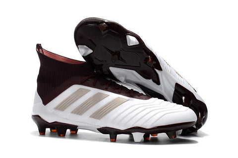 Image of Adidas Predator 18.1 FG Soccer Cleats White Red Wine Gold - KicksNatics