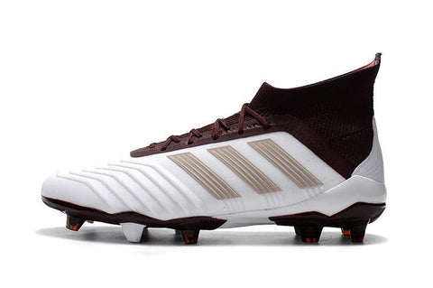 Image of Adidas Predator 18.1 FG Soccer Cleats White Red Wine Gold - KicksNatics
