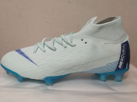 Image of Nike Mercurial Superfly VI Academy MG Cleat White Blue High Cut - KicksNatics
